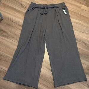 NWT Daily Practice by Anthropologie Plus Size 1X Wide-Leg Lounge Pants in Carbon